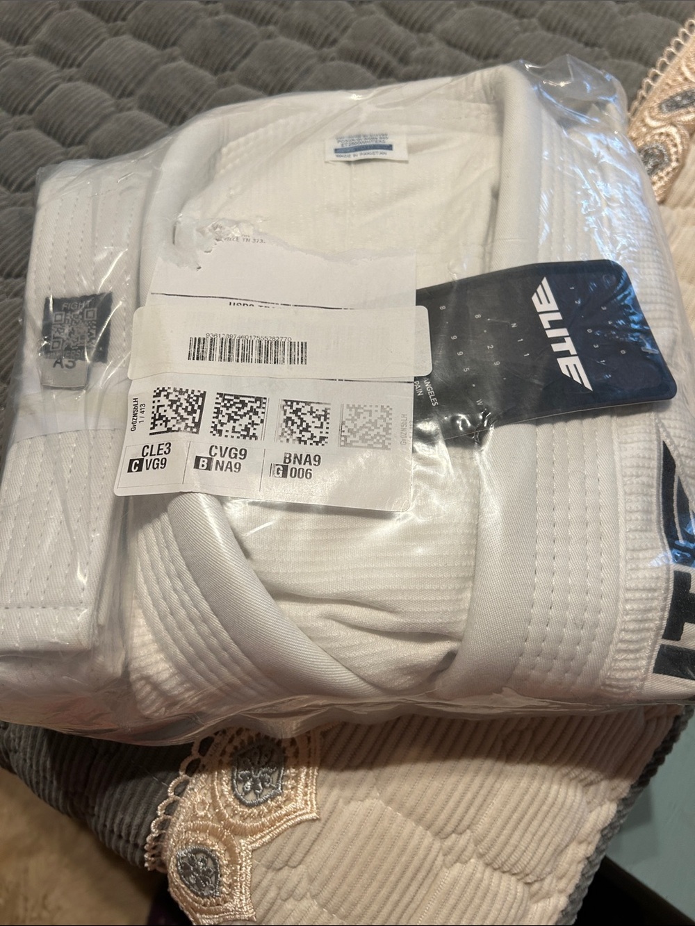 Elite White Martial Arts Gi Jacket pants & belt A3